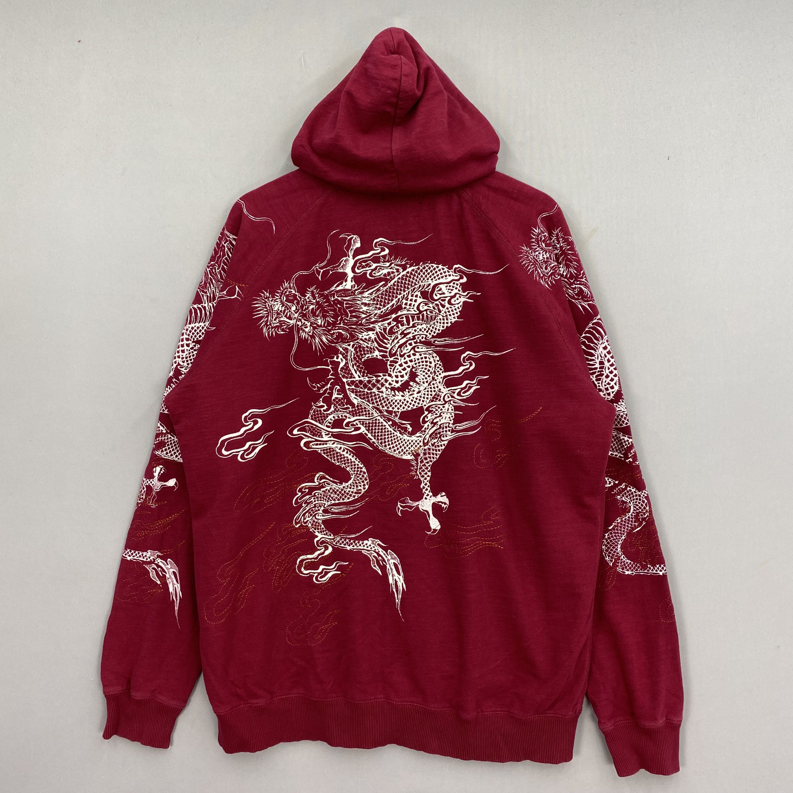 Japanese Brand Vintage DRAGON Sukajan Hoodie Sweater Zipper Sweatshirt Size US XL / EU 56 / 4 - 1 Thumbnail