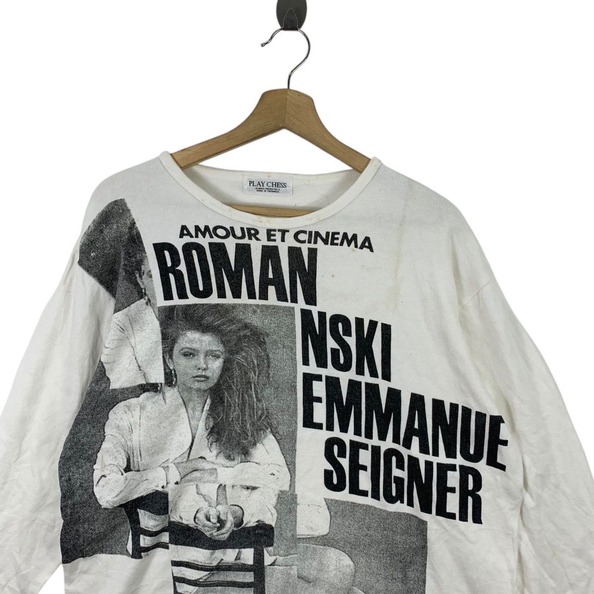 Vintage Vintage ROMAN POLANSKI EMMANUELLE SEIGNER Movie Tee Shirt Size L / US 10 / IT 46 - 2 Thumbnail