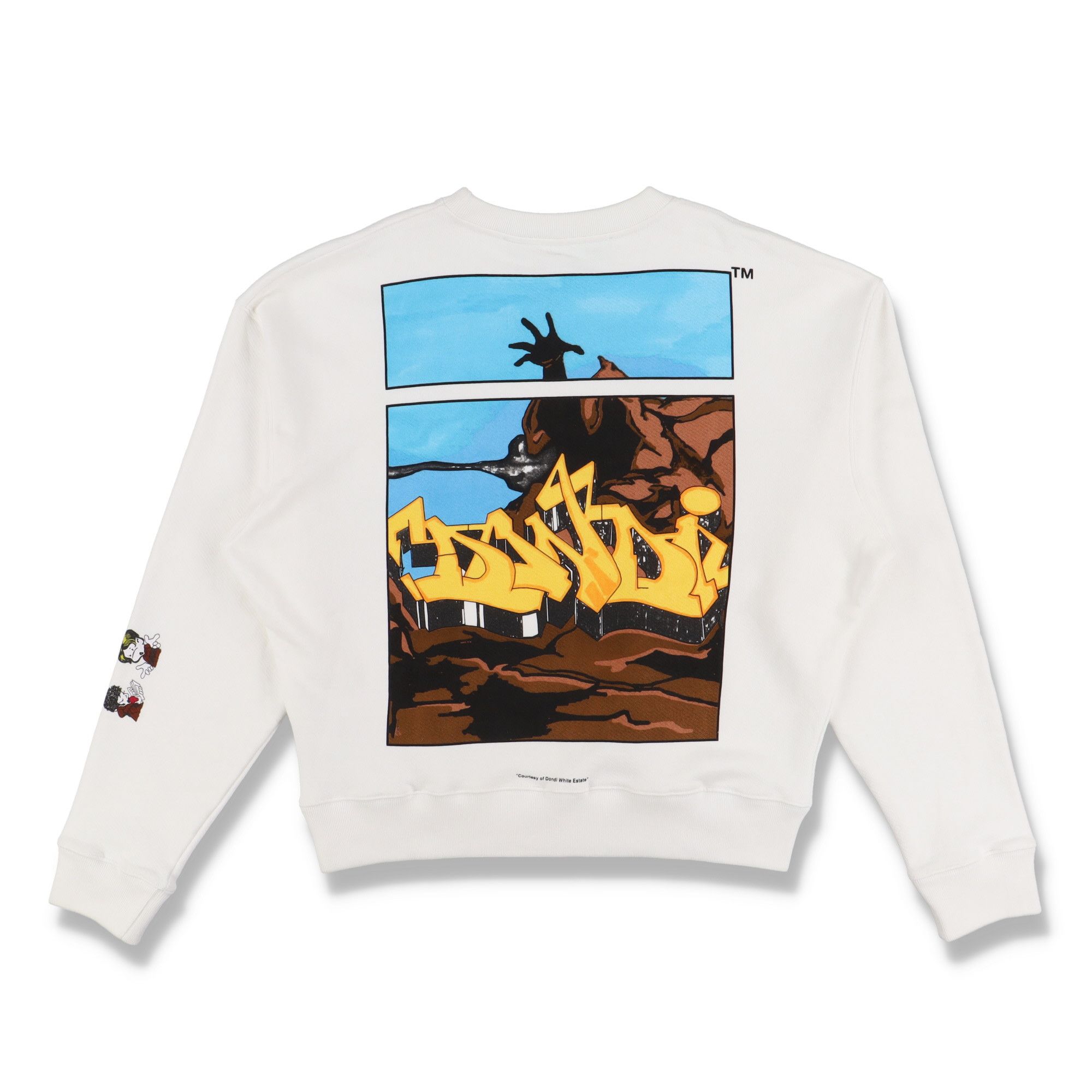 White Dondi Graffiti Logo Oversized Sweatshirt Tops