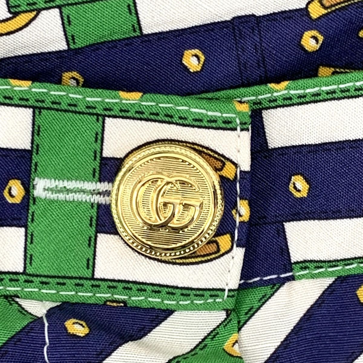 Gucci Gucci Green All-over Print Silk Long Casual Skirt K26WX Size 25" / US 0 / IT 36 - 5 Thumbnail