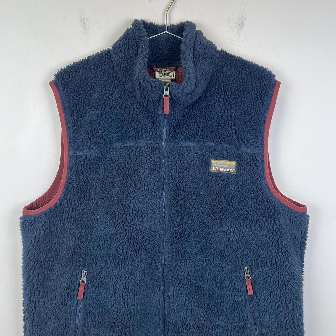Designer LL Bean Soft Fleece Vest - Navy Red Trim Size US XL / EU 56 / 4 - 2 Thumbnail