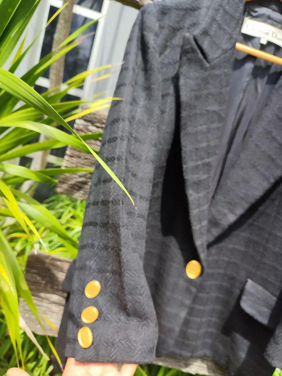 Christian Dior Monsieur Christian Dior Black Textured Wool Blazer – Classic Tailored Size M / US 6-8 / IT 42-44 - 5 Thumbnail