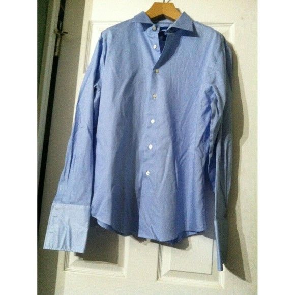 Egara EGARA MENS BLUE 100%EGYPTIAN COTTON DRESS SHIRT 17/34-35 Size US XL / EU 56 / 4 - 1 Thumbnail