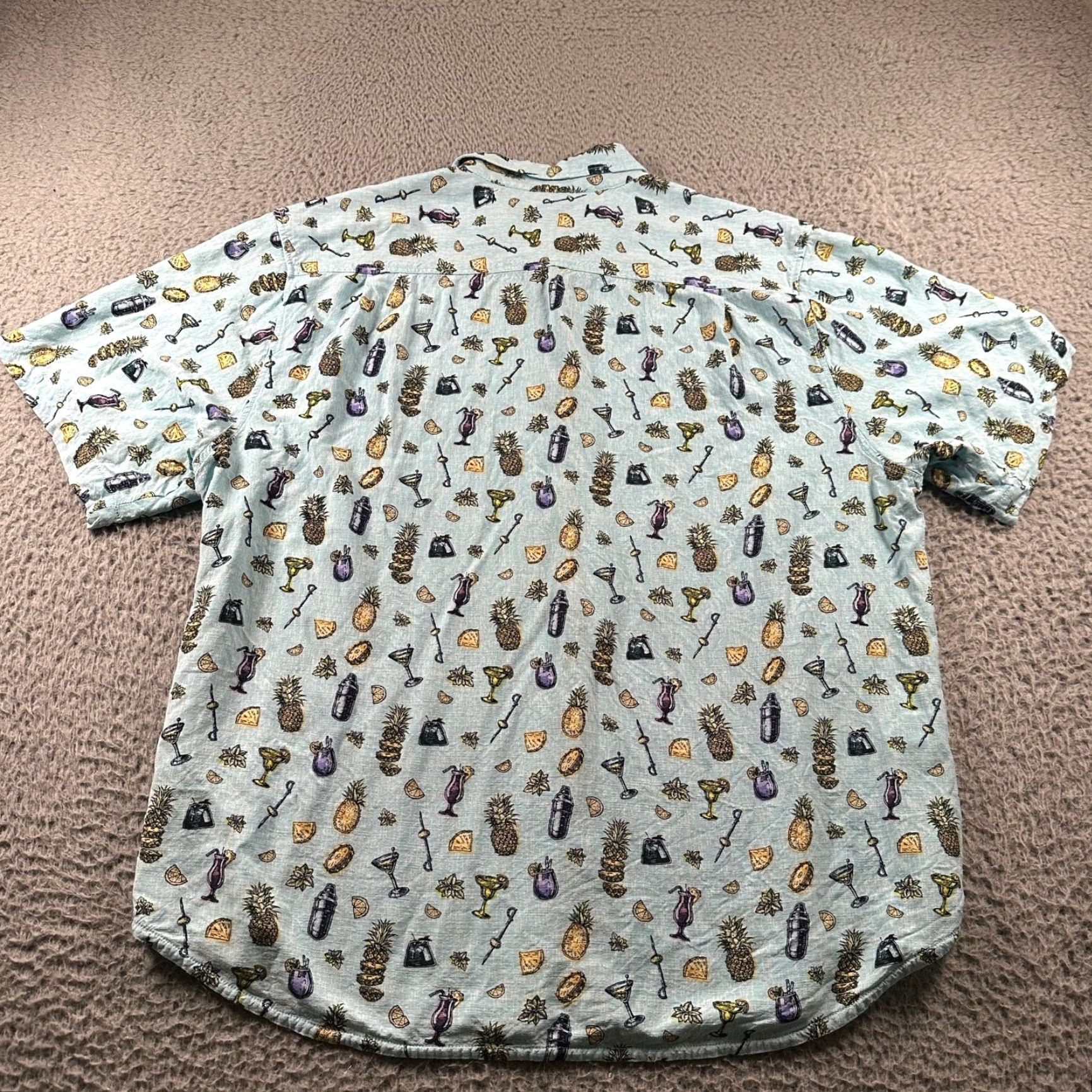 Tommy Bahama Tommy Bahama Shirt Mens XL Aqua Cocktail Pineapple Short Sleeve Button-Up Hawaiian & Aloha Shirt Camp Collar Size US XL / EU 56 / 4 - 5 Thumbnail