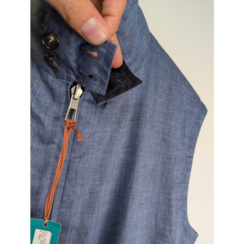 Loro Piana o1rshd1 Reversible Vest Twill Cotton in Blue Size US S / EU 44-46 / 1 - 14 Thumbnail