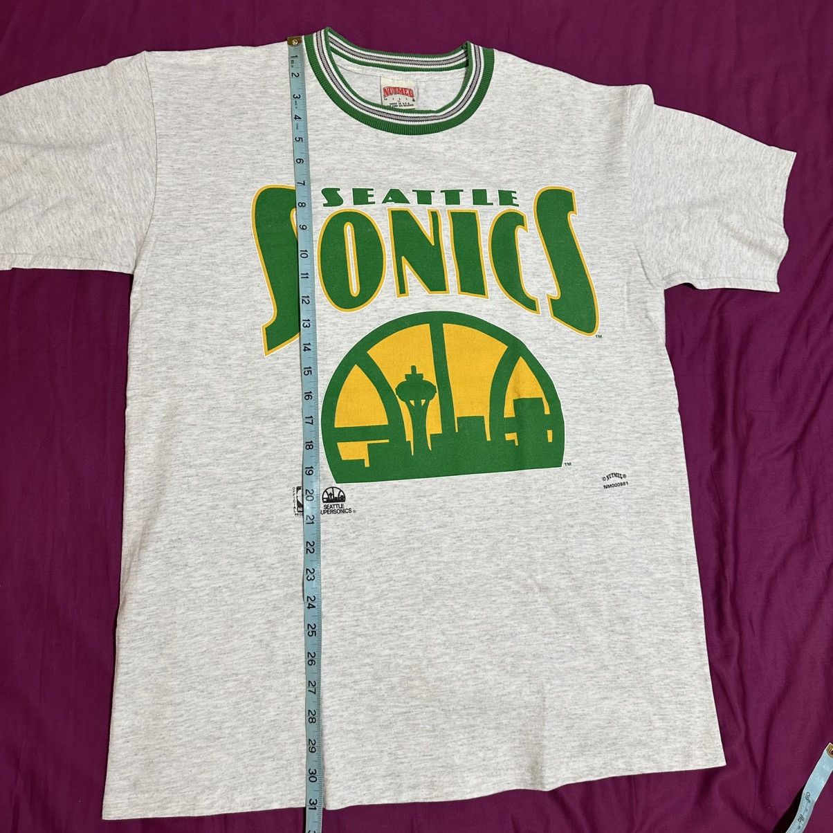 Nutmeg Vintage Seattle Sonics T Shirt XL Nutmeg Mills Supersonics Size US XL / EU 56 / 4 - 5 Thumbnail