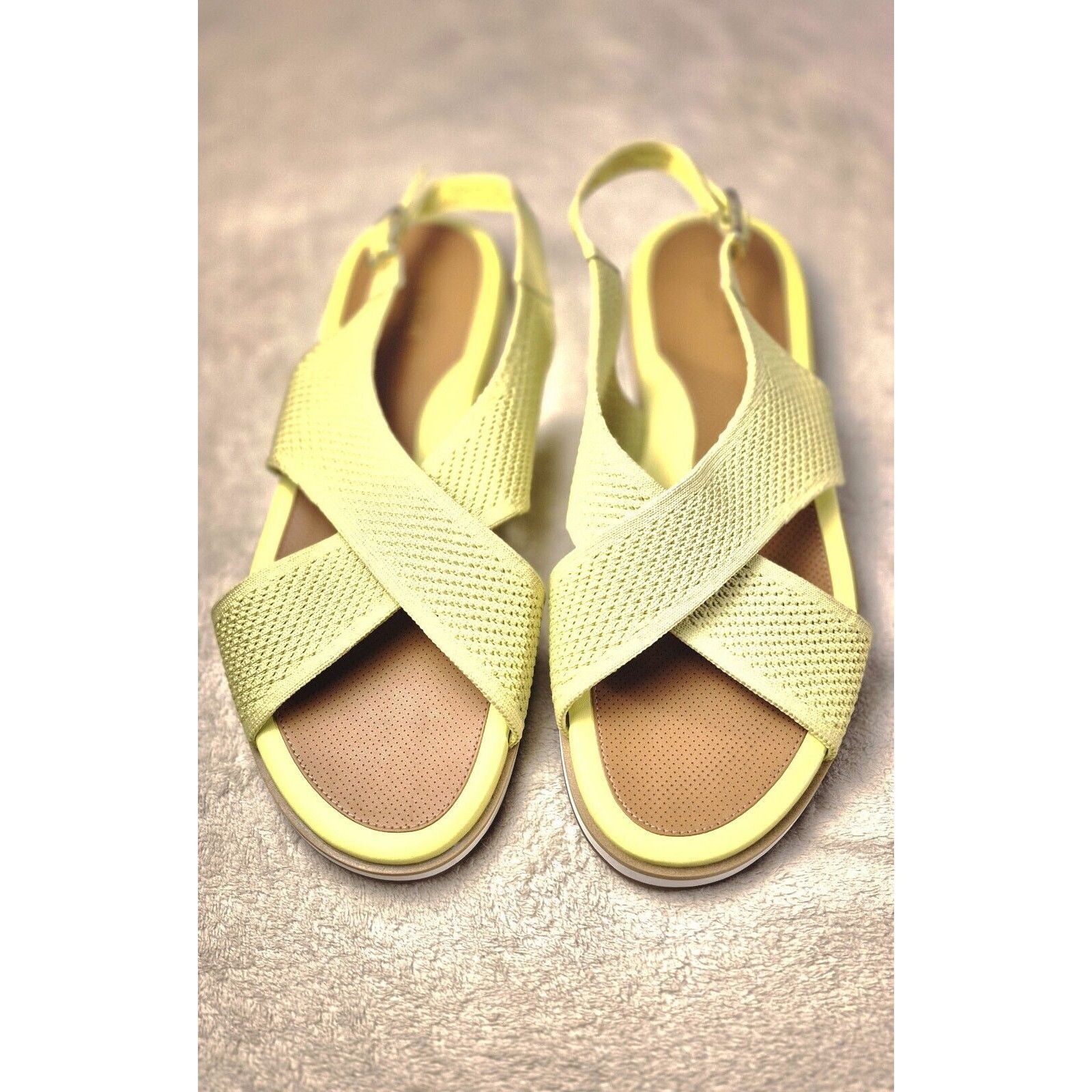 Cole Haan Cole Haan Women's Sandal Size 10 Yellow Knit Slingback Flat Size US 10 / IT 40 - 6 Thumbnail