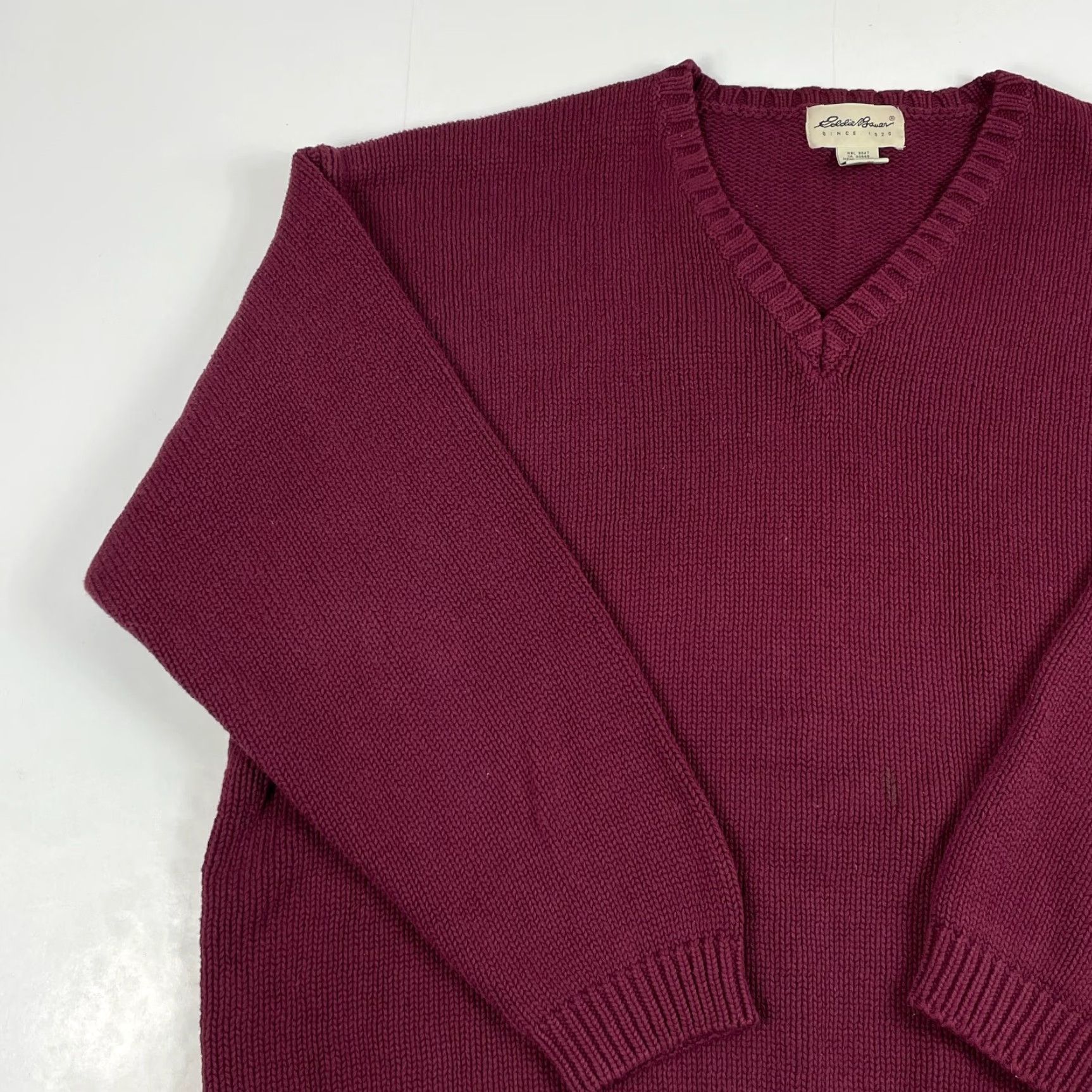 Eddie Bauer VINTAGE Eddie Bauer Sweater Mens 2XL Purple V Neck Pullover Knit Golfing Grunge Preppy Casual Workwear Jacket? Size US XXL / EU 58 / 5 - 2 Thumbnail