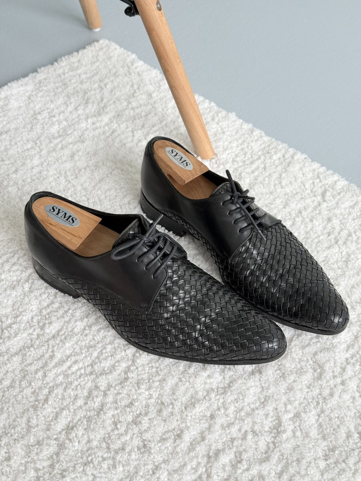 Dolce & Gabbana Dolce & Gabbana Intrecciato Woven Leather Derby Shoes Black Size US 10 / EU 43 - 2 Thumbnail