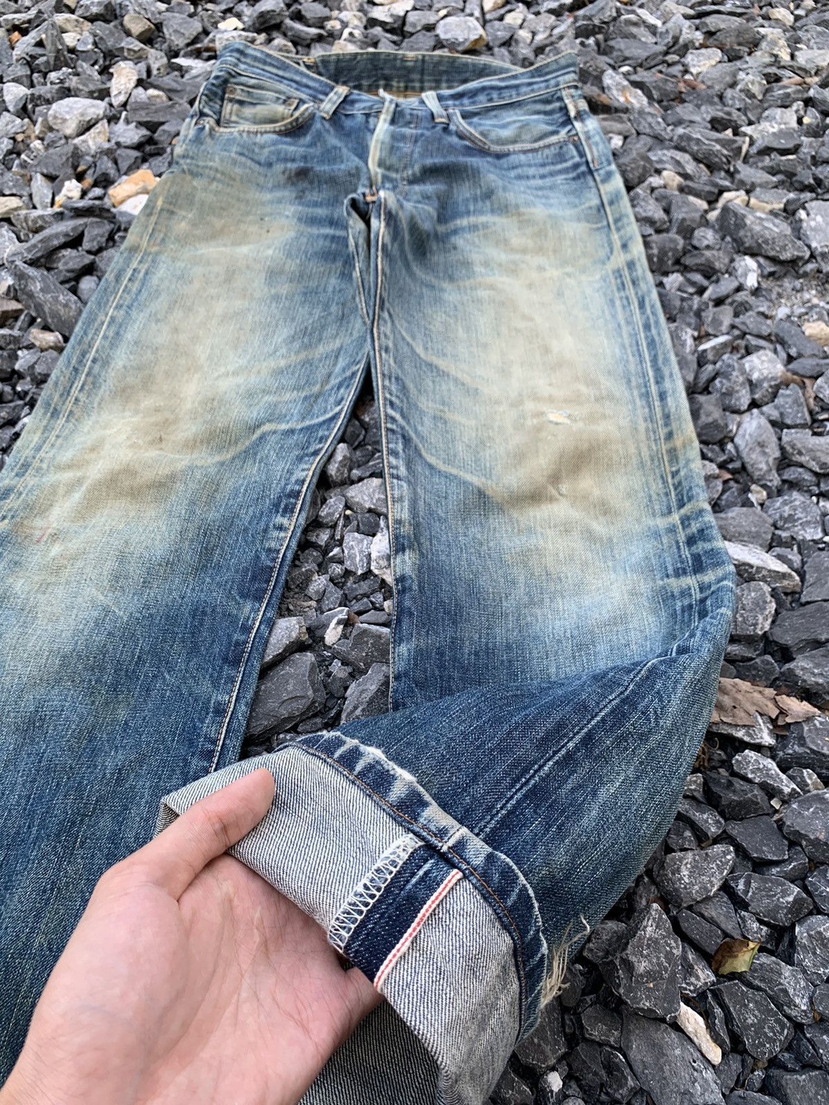 Edwin VINTAGE EDWIN 505SXXX MUDWASH RUSTY &FADED DISTRESSED DENIM Size US 29 - 5 Thumbnail