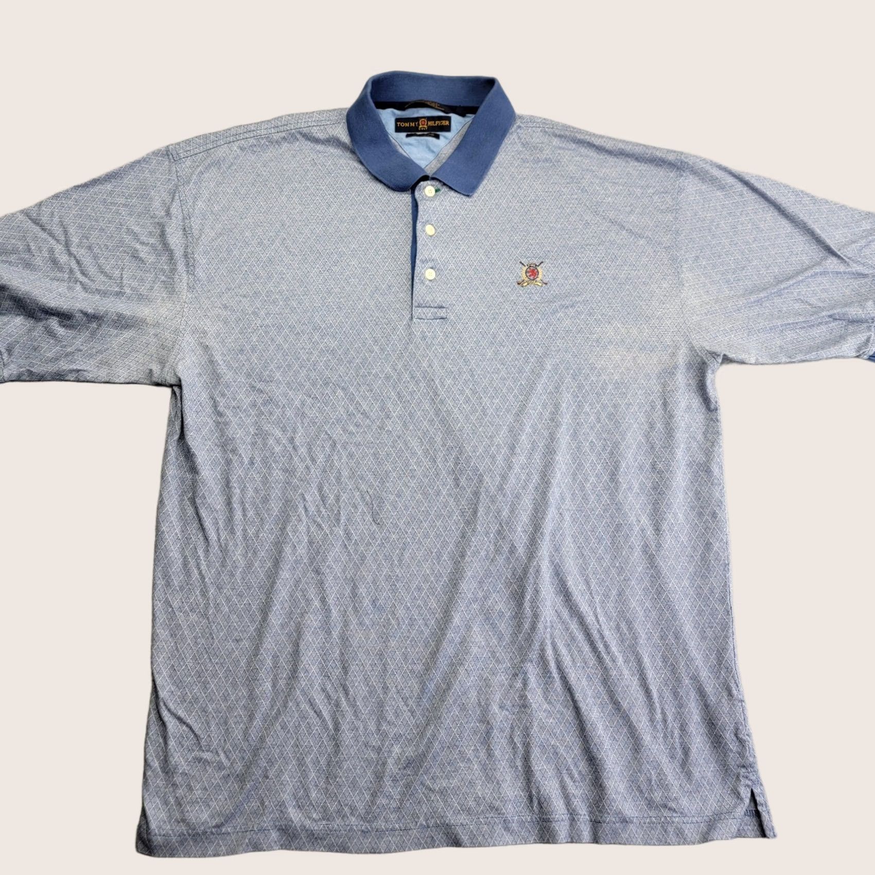 Tommy Hilfiger Tommy Hilfiger Golf Polo Shirt Mens 2XL Blue Mercerized Cotton Diamond Crest Size US XXL / EU 58 / 5 - 1 Thumbnail