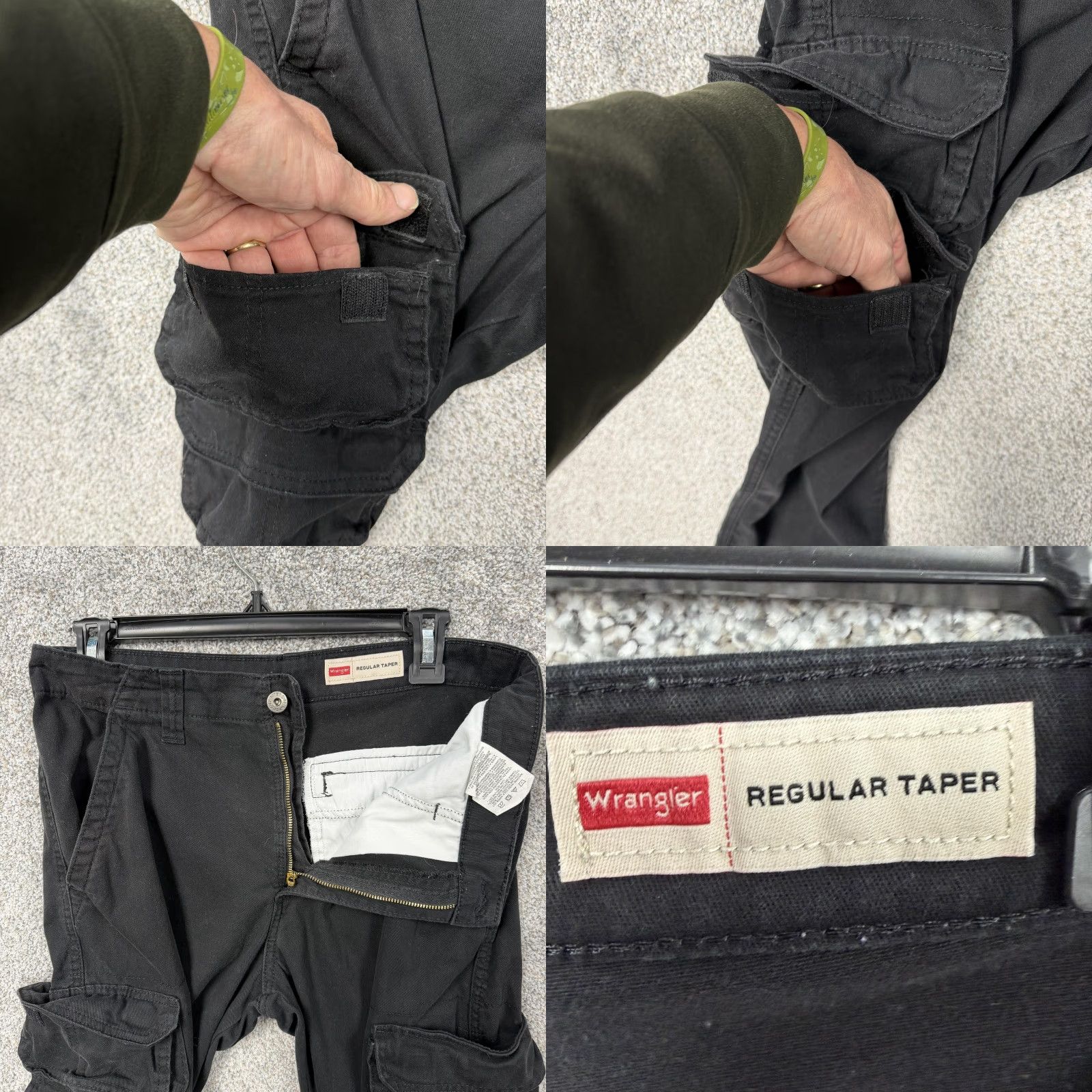 Wrangler Wrangler Cargo Pants Mens 30x30 Black Regular Taper Stretch Workwear Size US 30 / EU 46 - 8 Thumbnail