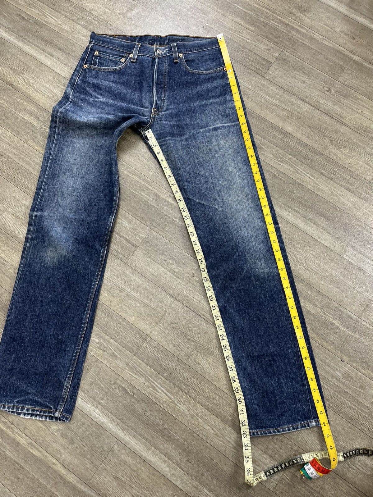 Levi's Vintage Clothing 🇺🇸1990s Vintage Levis 501XX 33x36 Straight Leg Blue Jeans Size US 31 - 19 Thumbnail