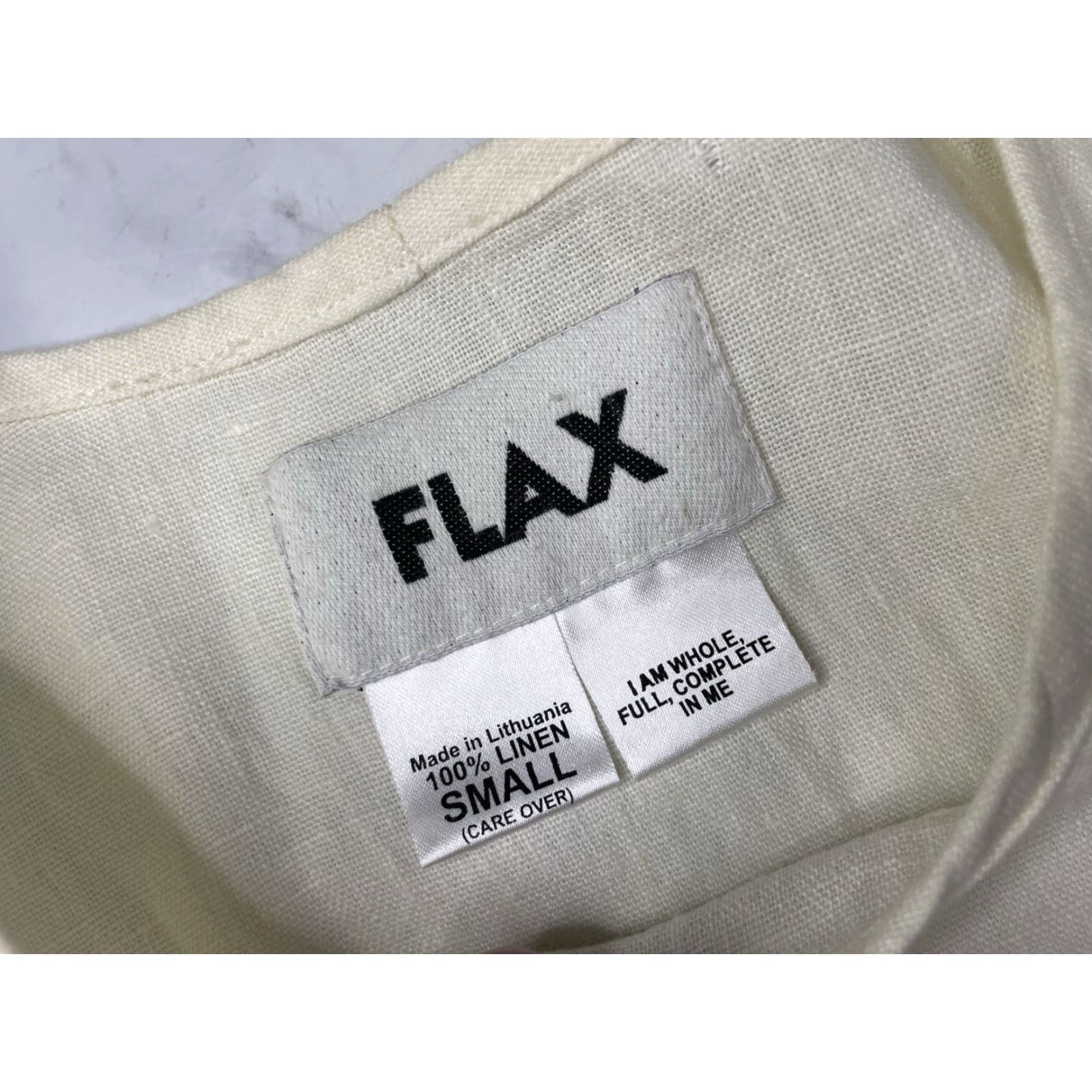 FLAX FLAX White Linen Short Sleeve Top Womens S Round Neck Pullover Casual Relaxed 100% Linen Minimalist Beach Bohemian Nature Tropical Size S / US 4 / IT 40 - 4 Thumbnail