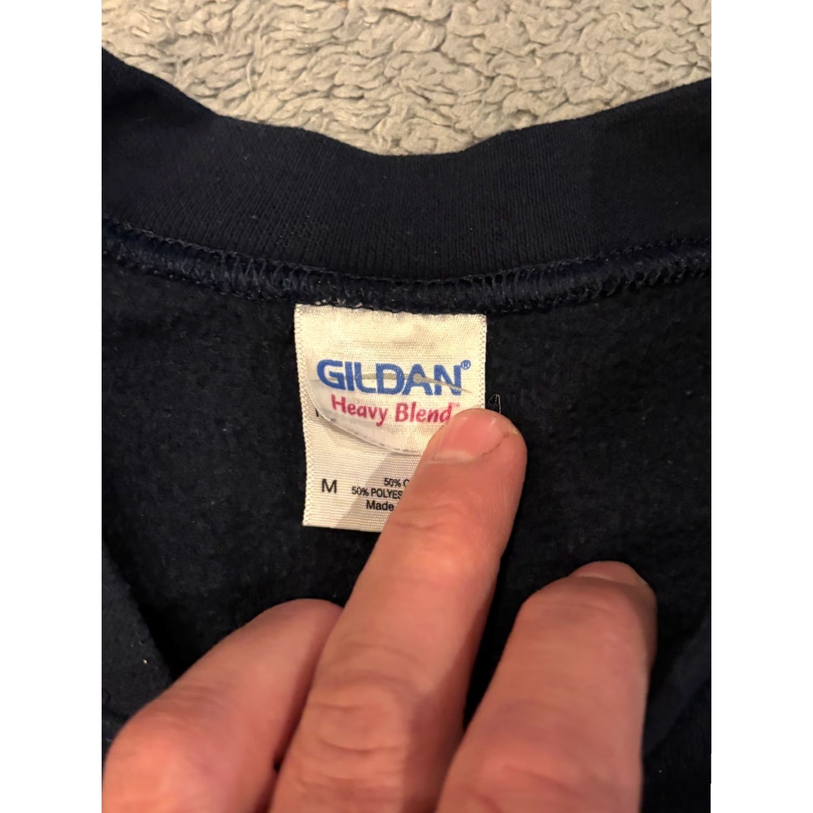 Gildan Gildan Sweatshirt Mens Medium Navy Blue Crew Neck Pullover L/S Size US M / EU 48-50 / 2 - 2 Thumbnail