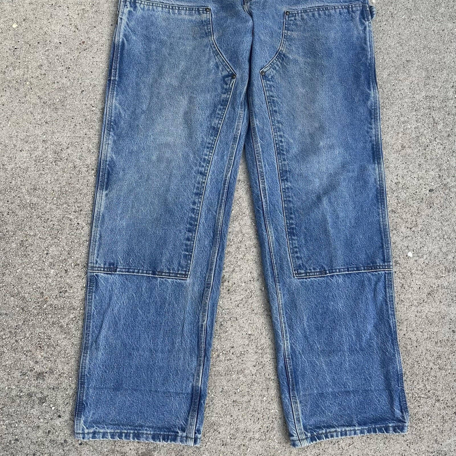 Carhartt Vintage Carhartt Faded Denim Double Knee Pants 38x34 Size US 38 / EU 54 - 3 Thumbnail