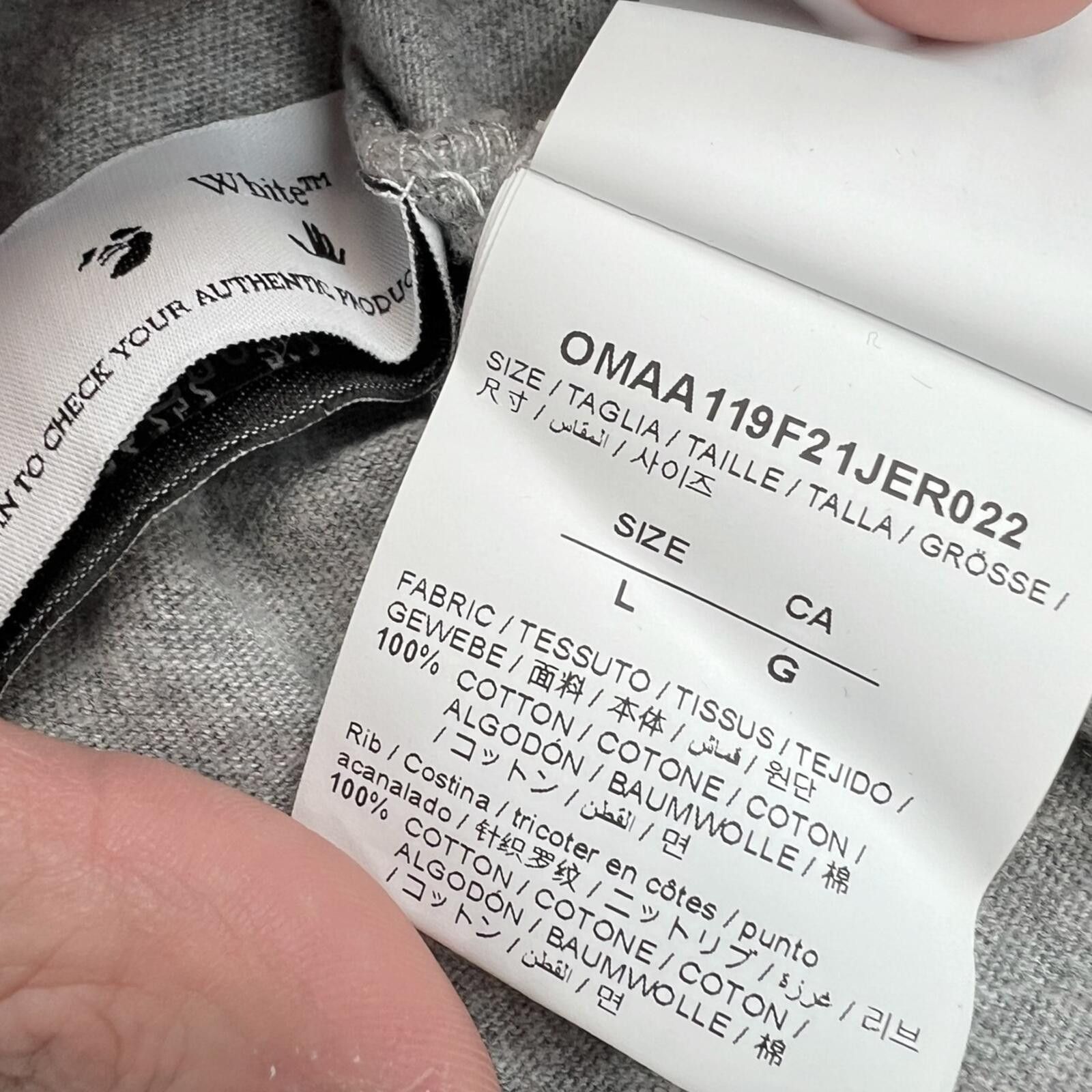 Off-White Off-White Negative Marker Arrows Grey T Shirt Size US L / EU 52-54 / 3 - 4 Thumbnail