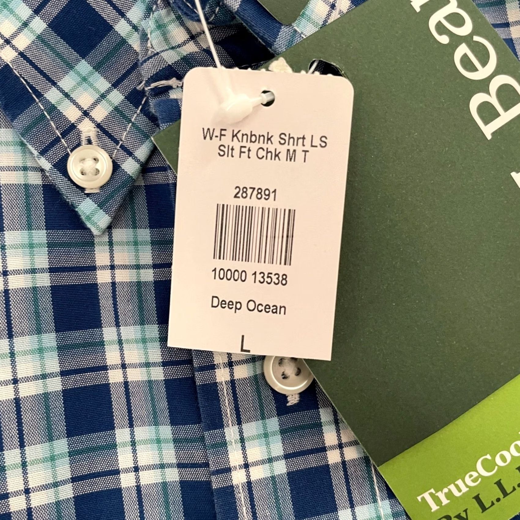 Vintage VINTAGE LL Bean Shirt Adult Large Tall Blue Check Wrinkle Free Cotton Long Sleeve Mens L Size US L / EU 52-54 / 3 - 3 Thumbnail