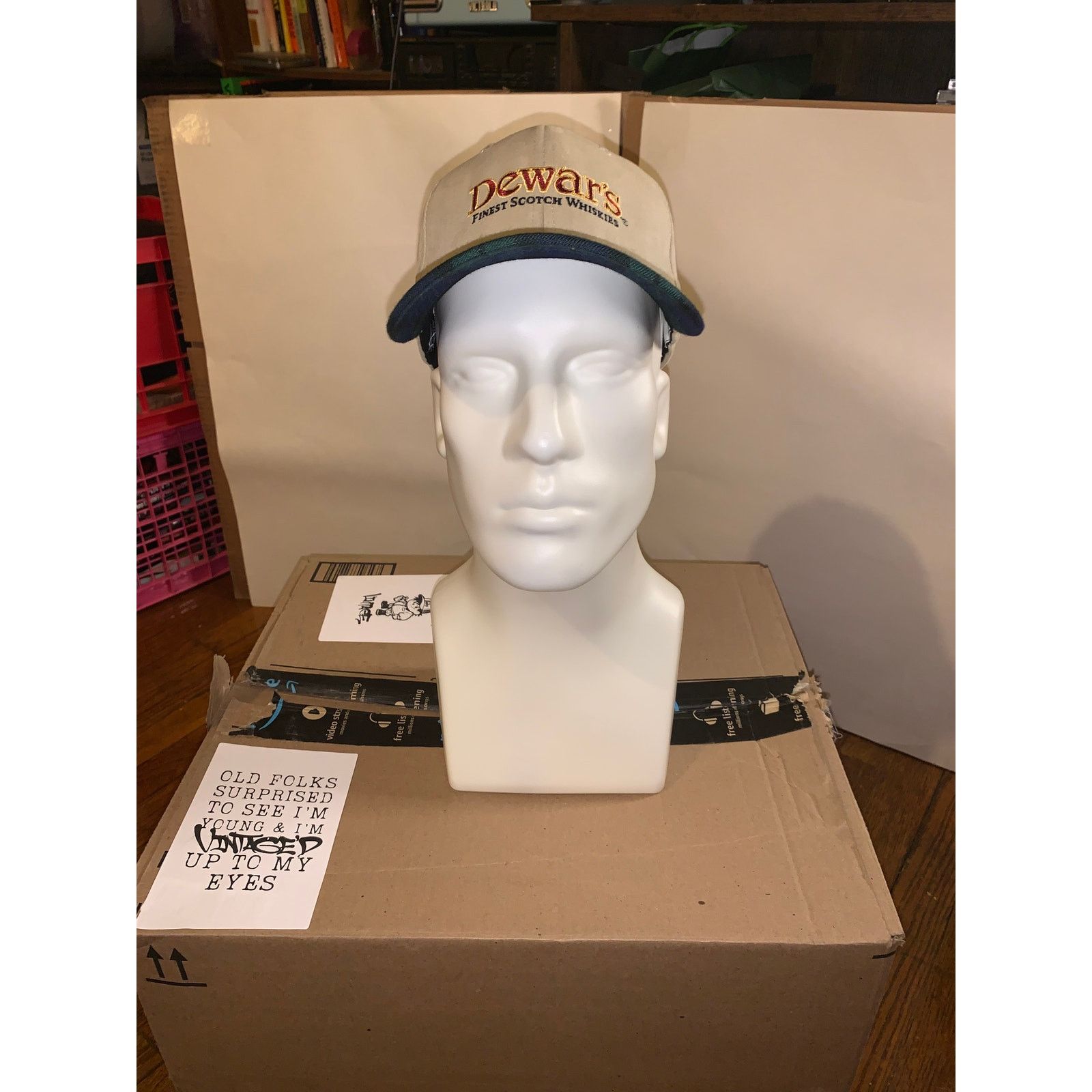 Other Dewar’s Scotch Whiskey Hat Tan Flex Fit L XL Flannel Brim Size ONE SIZE - 2 Thumbnail