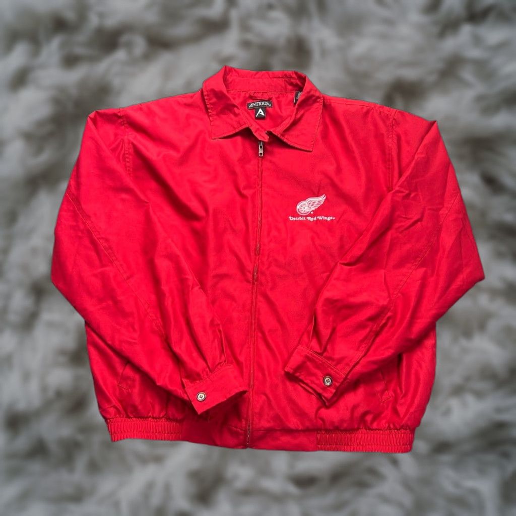 NHL VINTAGE Antigua Detroit Red Wings Mens L Red Full Zip Windbreaker Jacket NHL Hockey Size US L / EU 52-54 / 3 - 1 Thumbnail