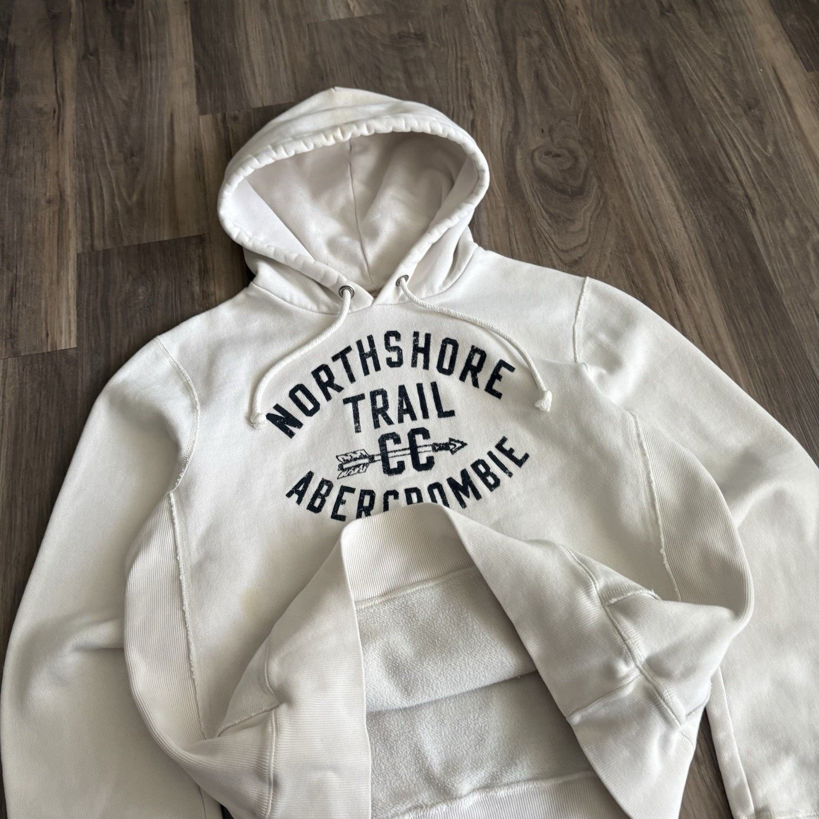 Abercrombie & Fitch × Vintage Vintage Abercrombie & Fitch Hoodie Mens Size M Cream Size US M / EU 48-50 / 2 - 4 Thumbnail