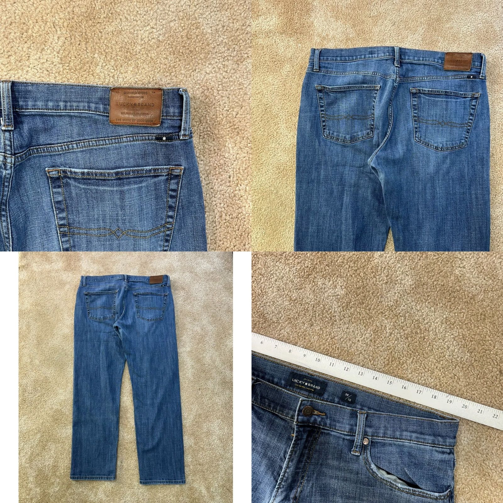 Lucky Brand Lucky Brand 221 Jeans Men's 38x32 Straight Denim Blue 5-Pocket Regular Stretch Size US 38 / EU 54 - 8 Thumbnail