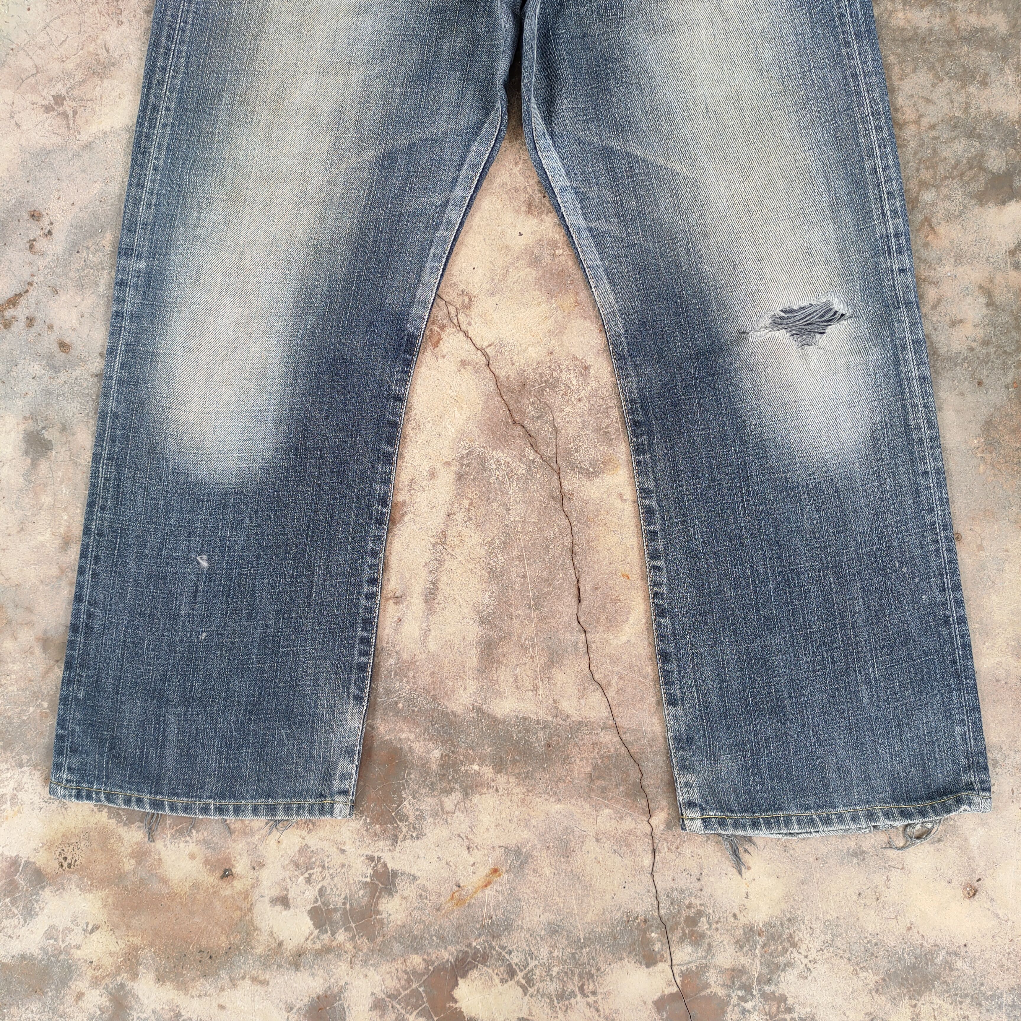 Edwin VINTAGE EDWIN FADED RIPPED JEANS DENIM PANTS Size US 37 - 4 Thumbnail