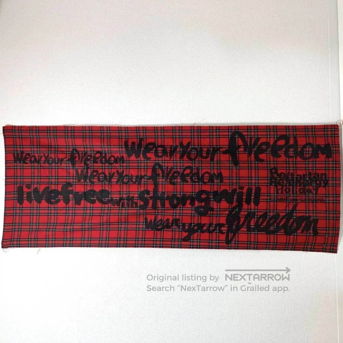 Comme des Garcons Red Plaid Wool Shawl Scarf. Size ONE SIZE - 5 Thumbnail