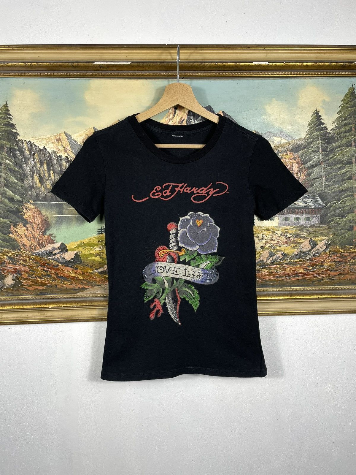 Christian Audigier × Ed Hardy × Vintage Ed Hardy Retro 00s Tees Short Sleeve Affliction Grunge Cyber Size XS / US 0-2 / IT 36-38 - 1 Thumbnail