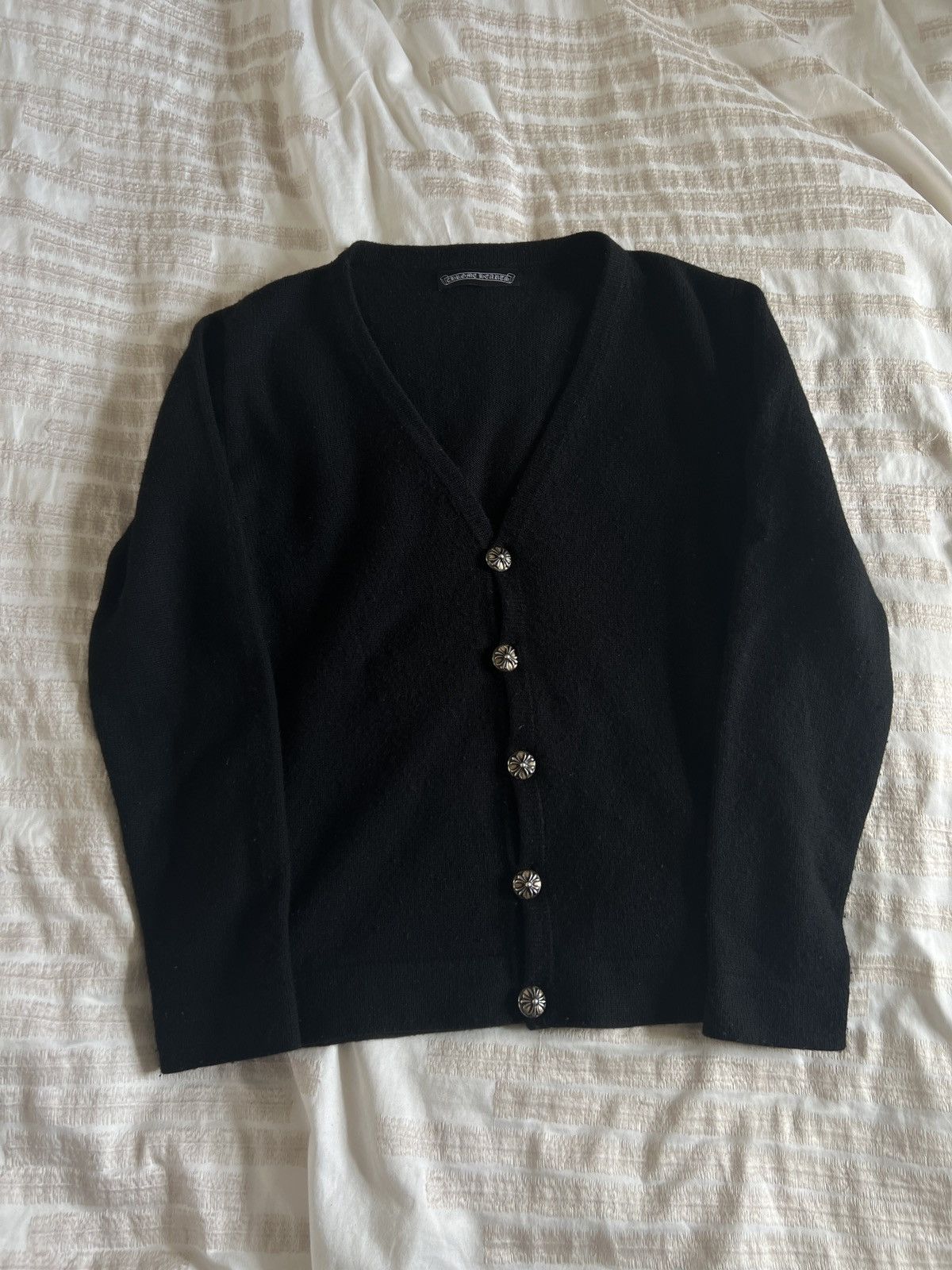 Pre-owned Chrome Hearts Cashmere Cardigan (m) In Black