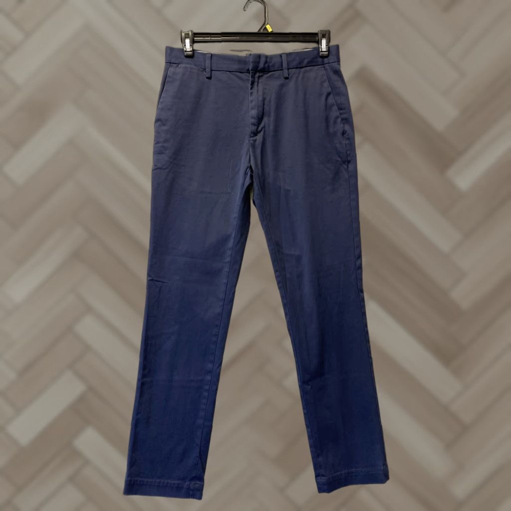 Banana Republic Banana Republic Slim Chino Pants - Adult 31x32 Navy - 5-Pocket Flat Front Cotton Modern Mens Size US 31 - 1 Thumbnail
