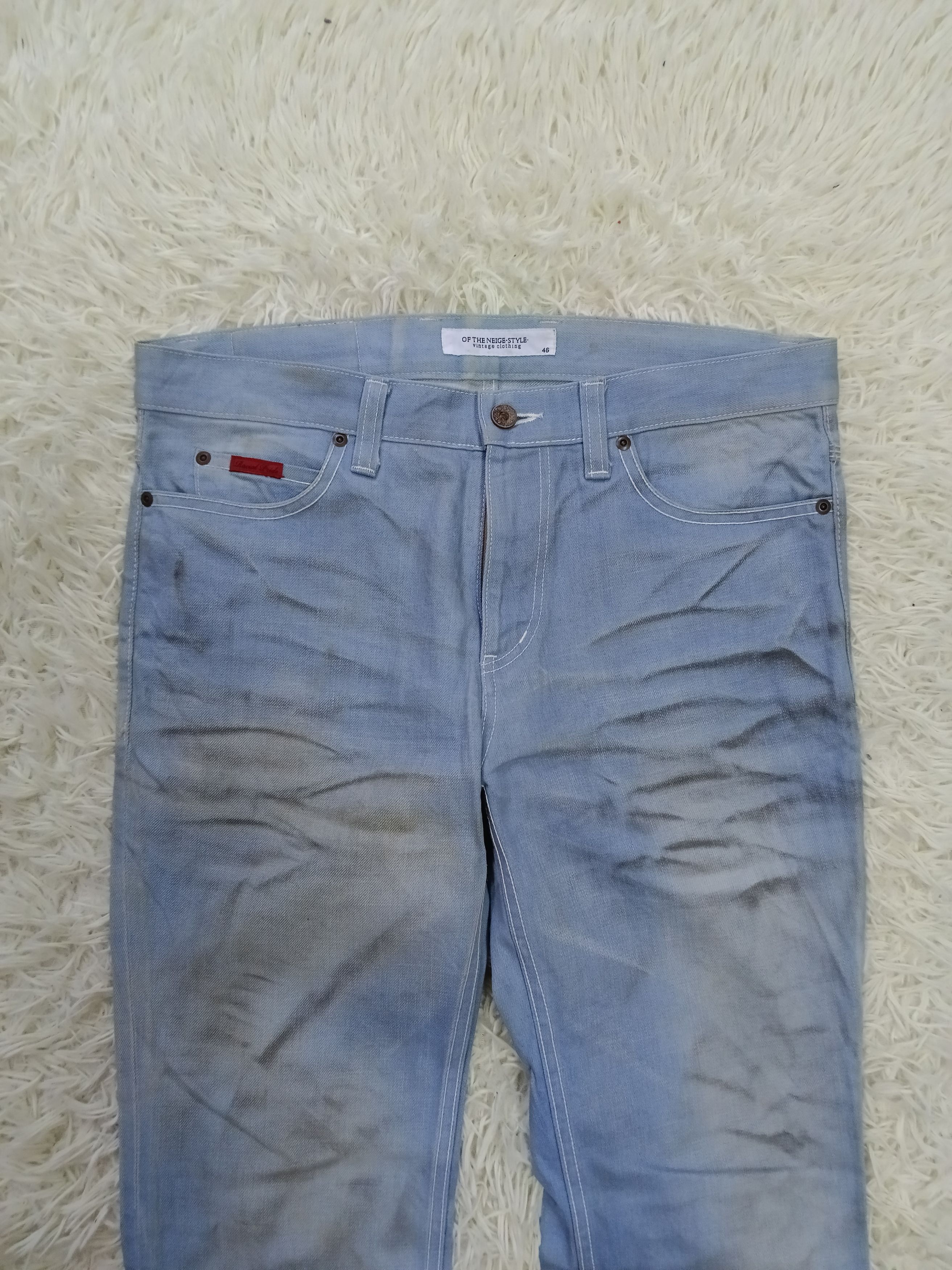 Japanese Brand FLARED🔥DiSTRESSED LIGHT BLUE MADE IN JAPAN OF THE NIEGE Size US 33 - 3 Thumbnail