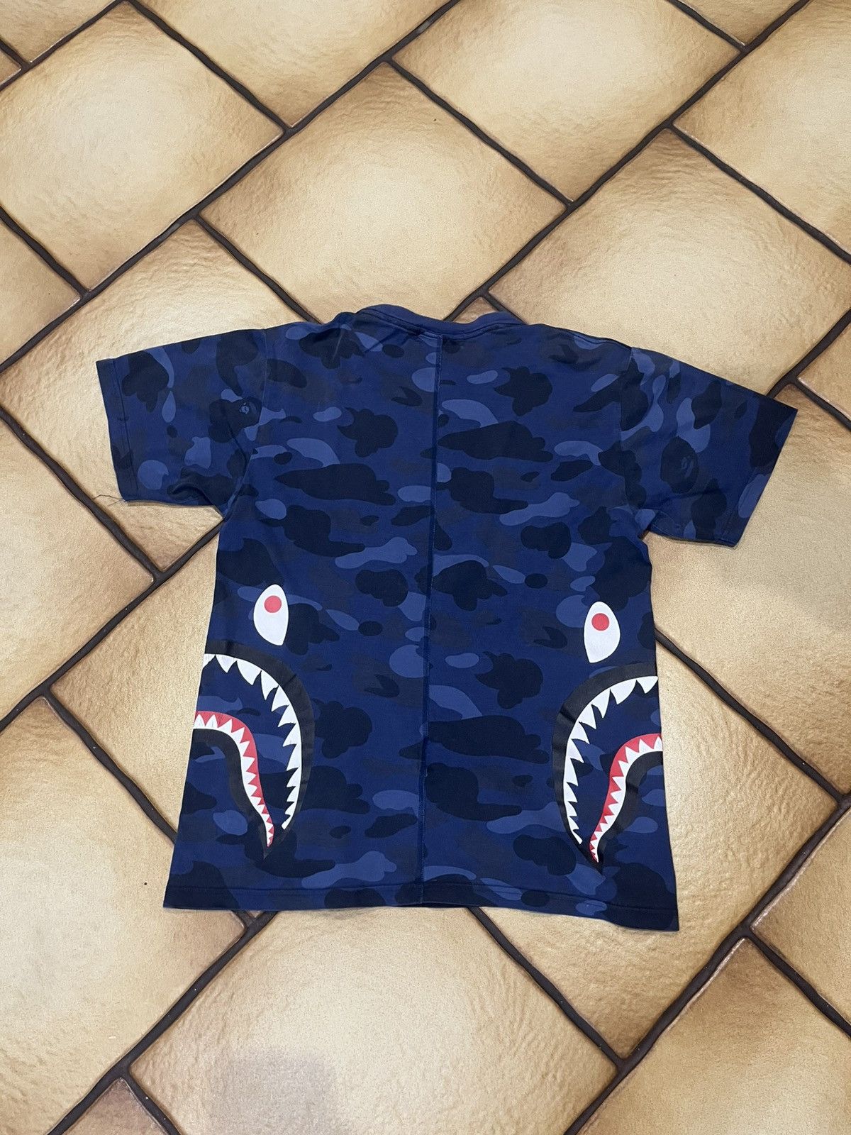 Bape Og Bape Side Shark Blue Camo Tee Size US S / EU 44-46 / 1 - 2 Thumbnail