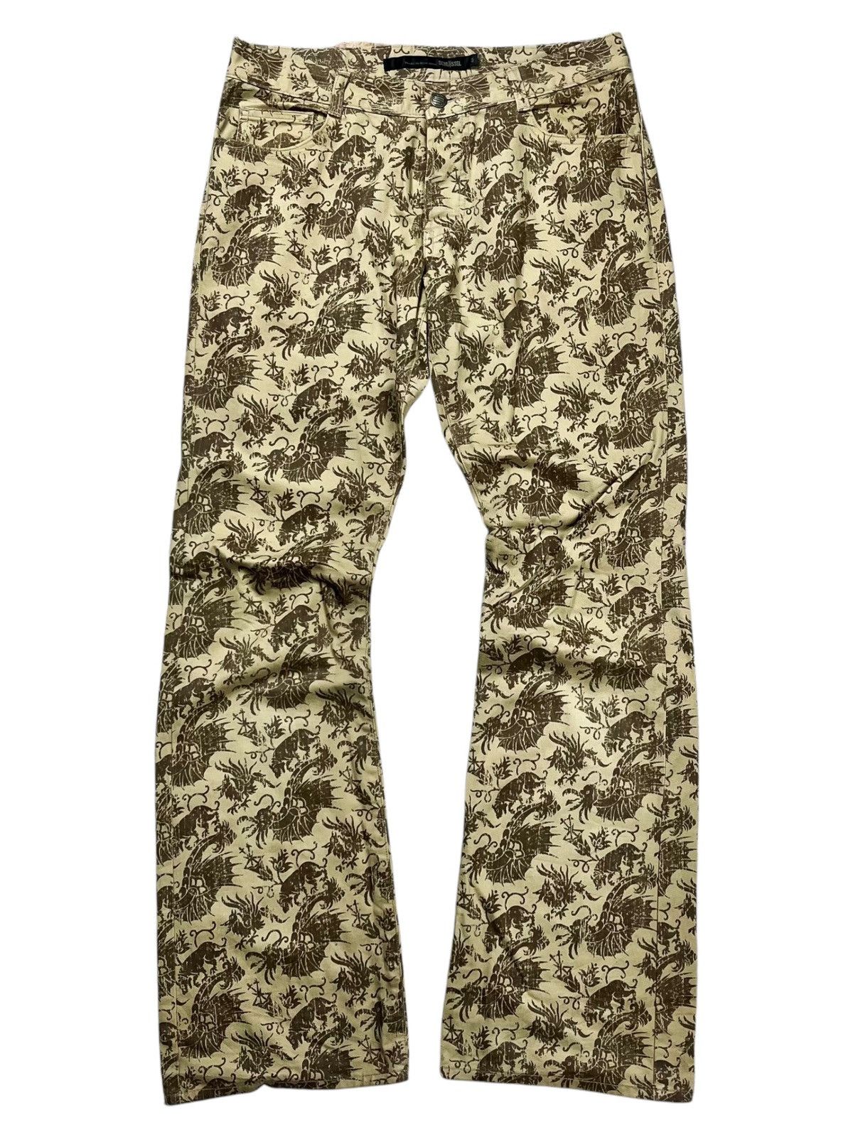 BUFFALO BOBS 2000s Schlussel - Dragon Flared Pants Size US 30 / EU 46 - 1 Thumbnail