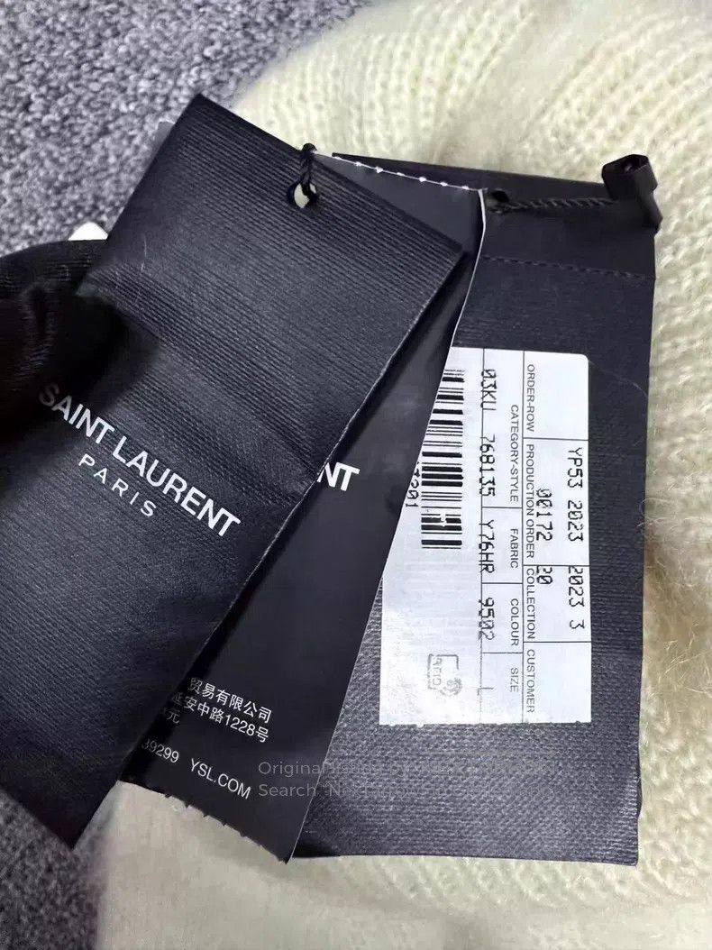 Saint Laurent Paris Saint Laurent Paris White Mohair Fleece High Neck Extra Lo Size L / US 10 / IT 46 - 3 Thumbnail