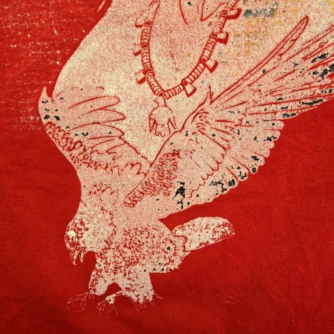 Jerzees Vintage Native American Distressed Red Eagle Print M Shirt Size US M / EU 48-50 / 2 - 4 Thumbnail