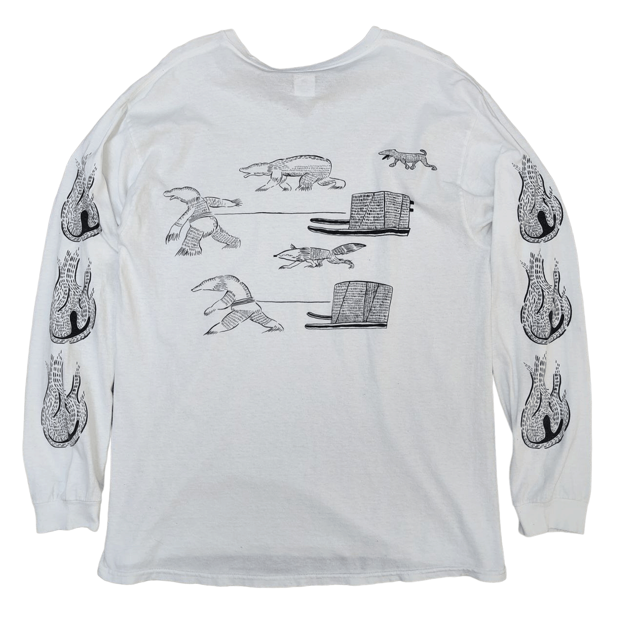 image of Sasquatch Fabric Art Long Sleeve T in White, Men's (Size Medium)
