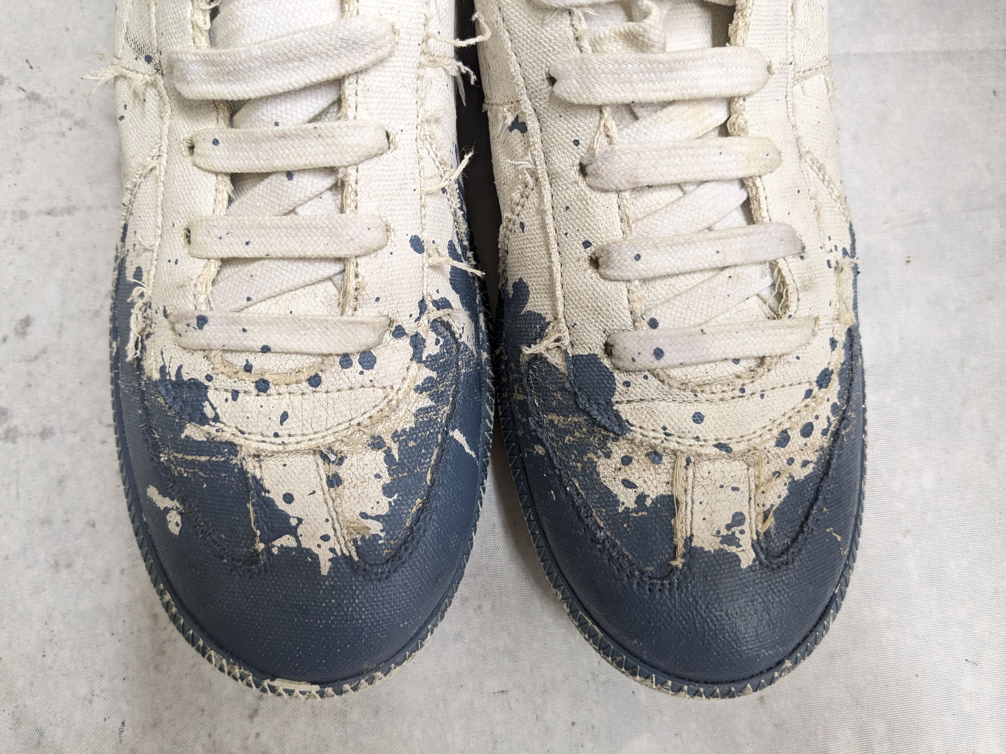Maison Margiela MAISON MARGIELA Replica Paint Splatter Sneakers White Blue Size US 10 / EU 43 - 4 Thumbnail