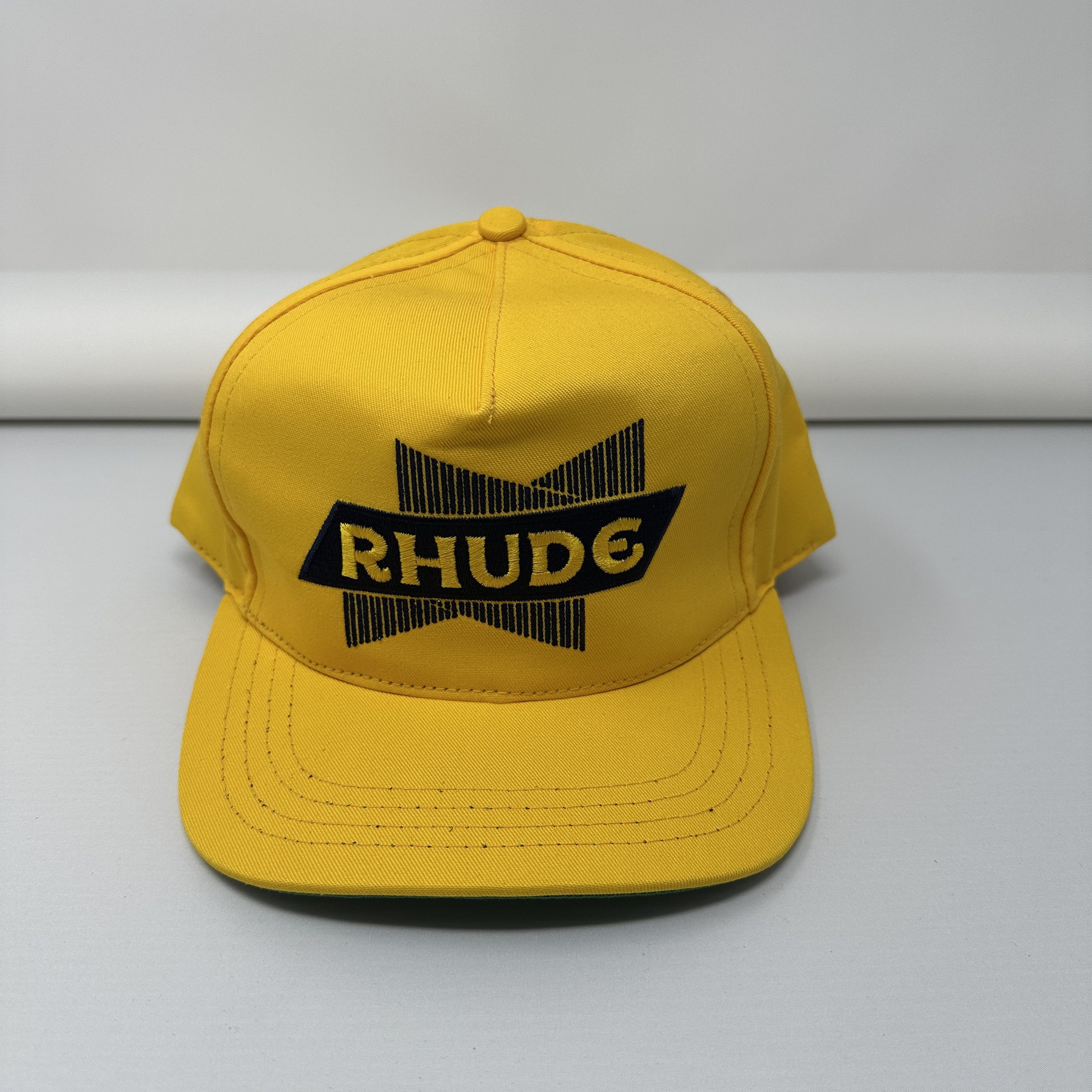 Rhude Badlands Trucker Snapback Hat Mustard Yellow Cap