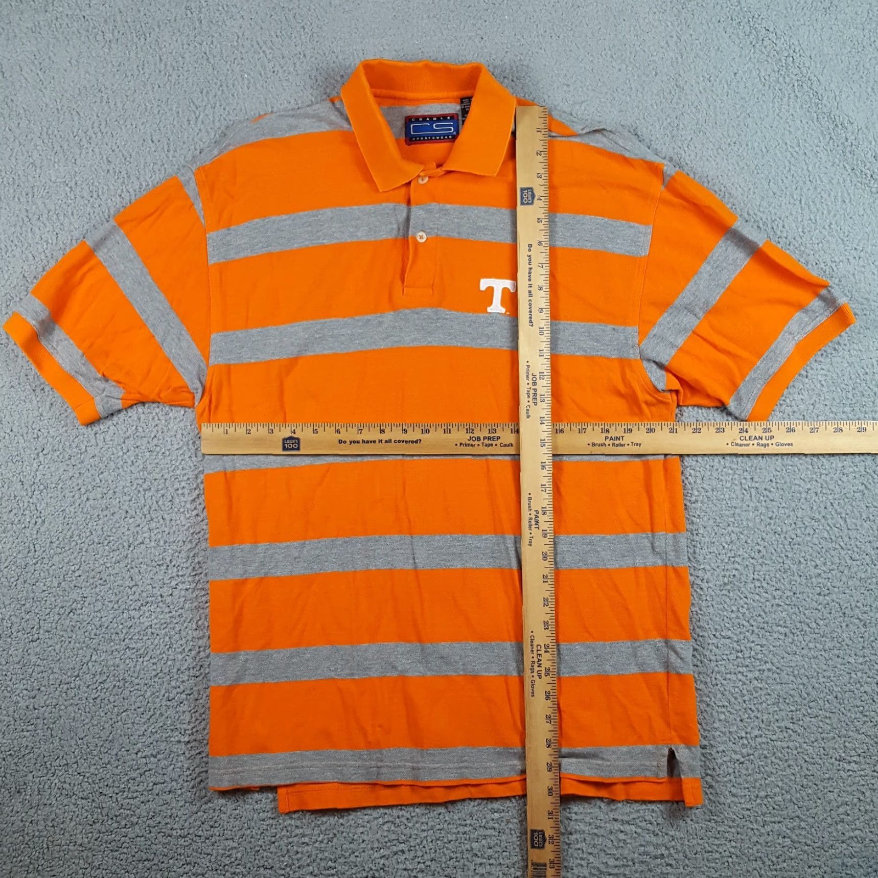 Vintage VINTAGE Crable Sportswear Tennessee Vols Collared Polo Shirt Adult Large Orange Striped Football 90s Mens Size US L / EU 52-54 / 3 - 4 Thumbnail