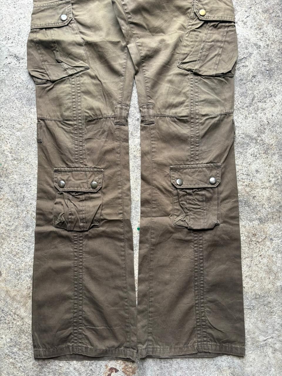 Tete Homme 2000s Tete Homme Flared Panelled Cargo Pants Size US 31 - 4 Thumbnail