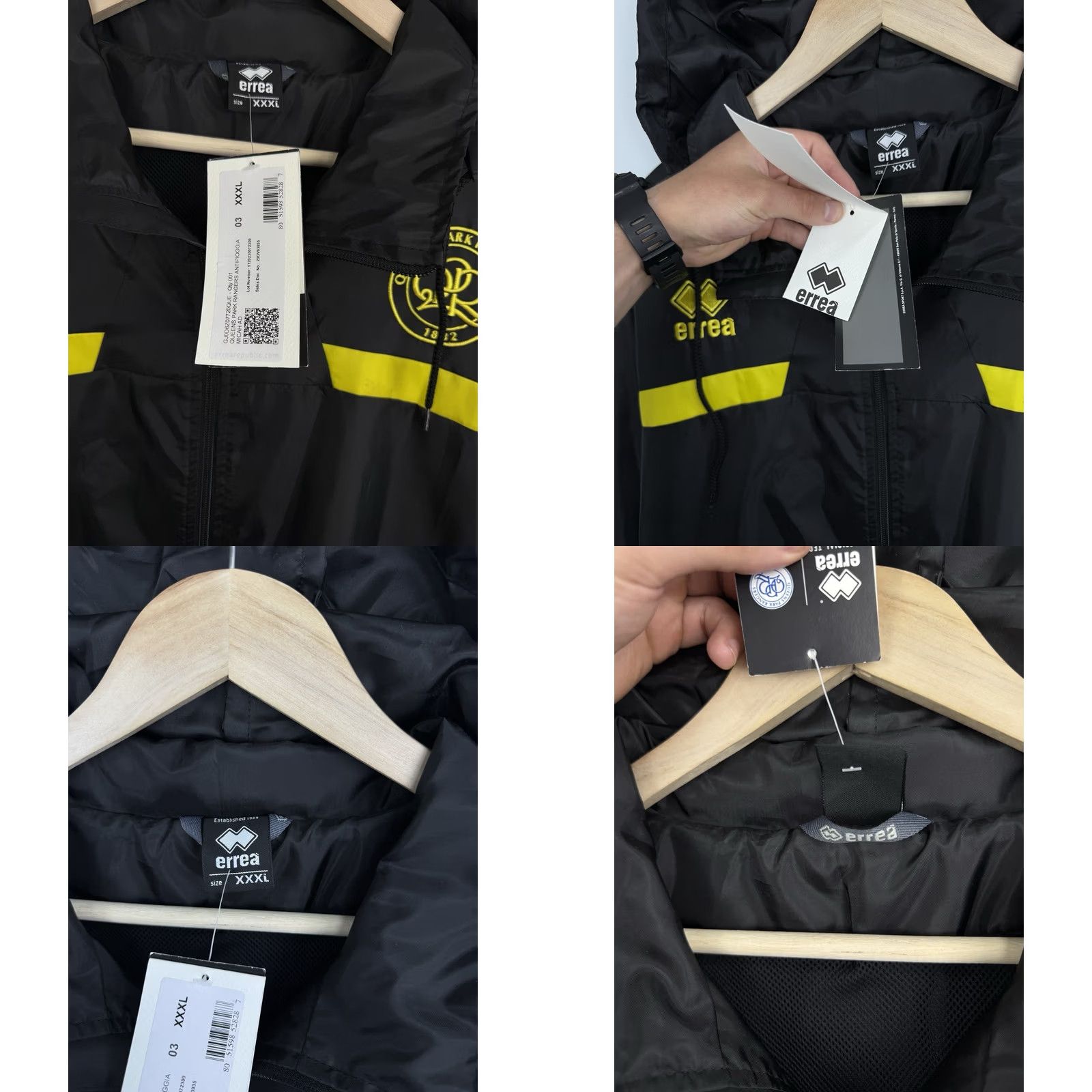 Errea VINTAGE? No, NWT Erreà Queens Park Rangers QPR Windbreaker Jacket 3XL Black Mens Jacket Windbreaker QPR Football Fans Mens 3XL Size US XXL / EU 58 / 5 - 8 Thumbnail