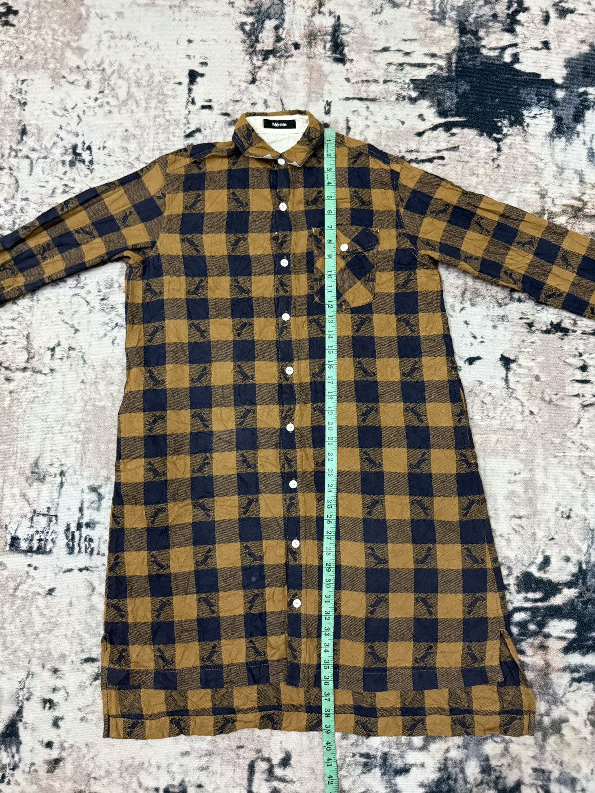 Issey Miyake Ne-Net Chekered Flanel Long Shirt Button Up Size M / US 6-8 / IT 42-44 - 15 Thumbnail