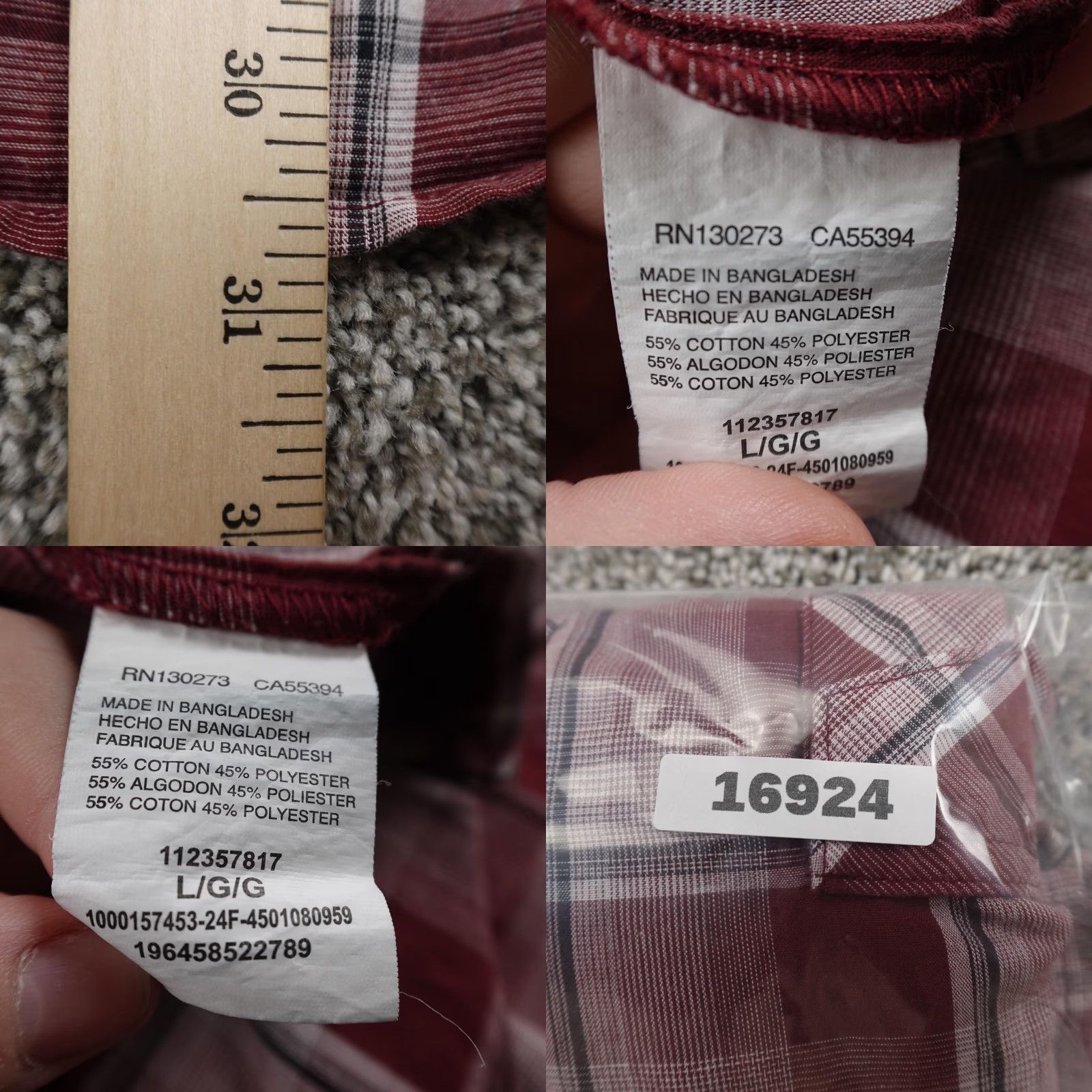 Wrangler VINTAGE Wrangler Shirt Mens L Red Plaid Western Pearl Snap Up Long Sleeve Cowboy Rodeo Size US L / EU 52-54 / 3 - 8 Thumbnail