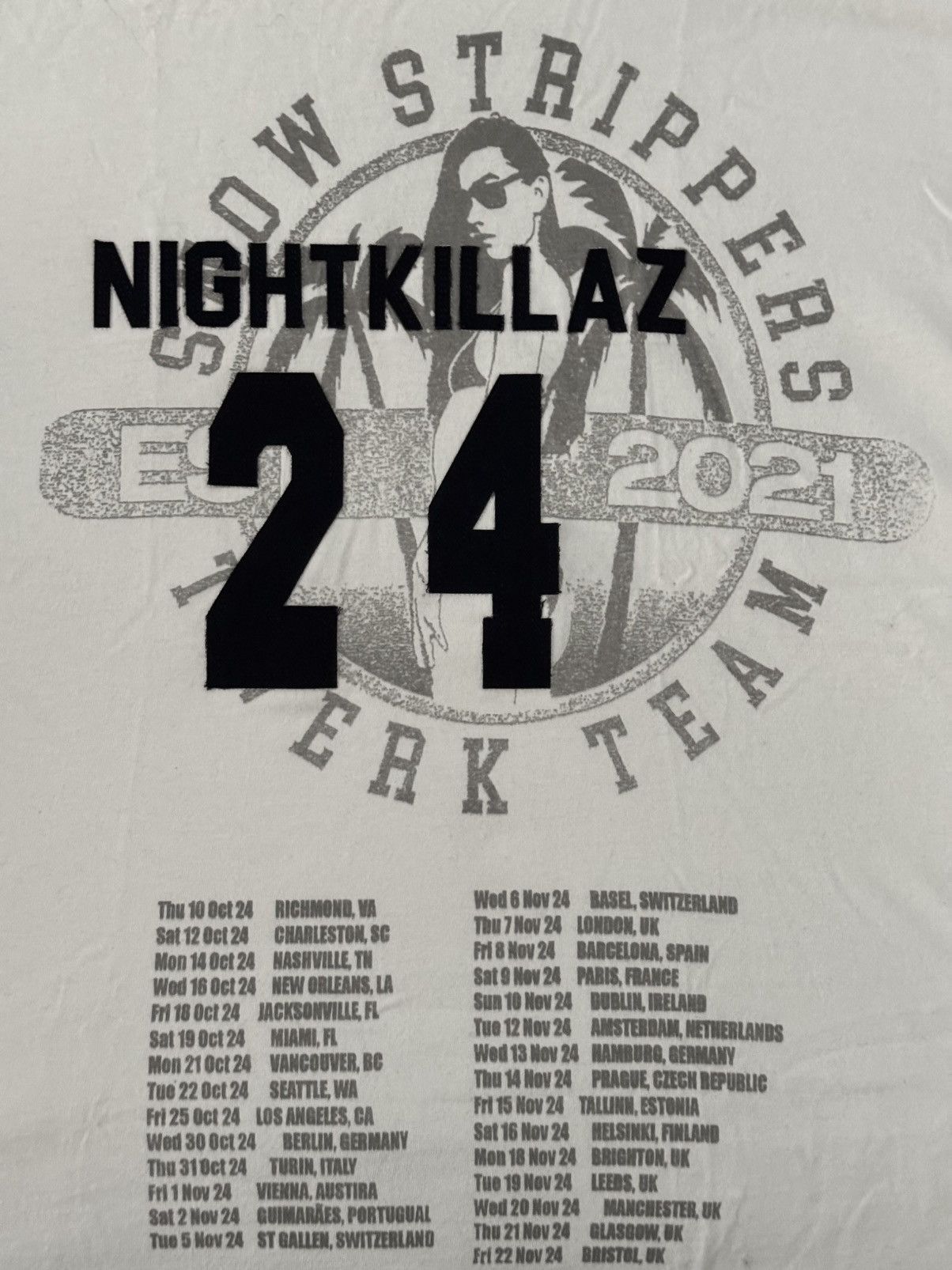 Band Tees Snow Strippers “NIGHTKILLAZ 24” Shirt Size US XL / EU 56 / 4 - 2 Thumbnail