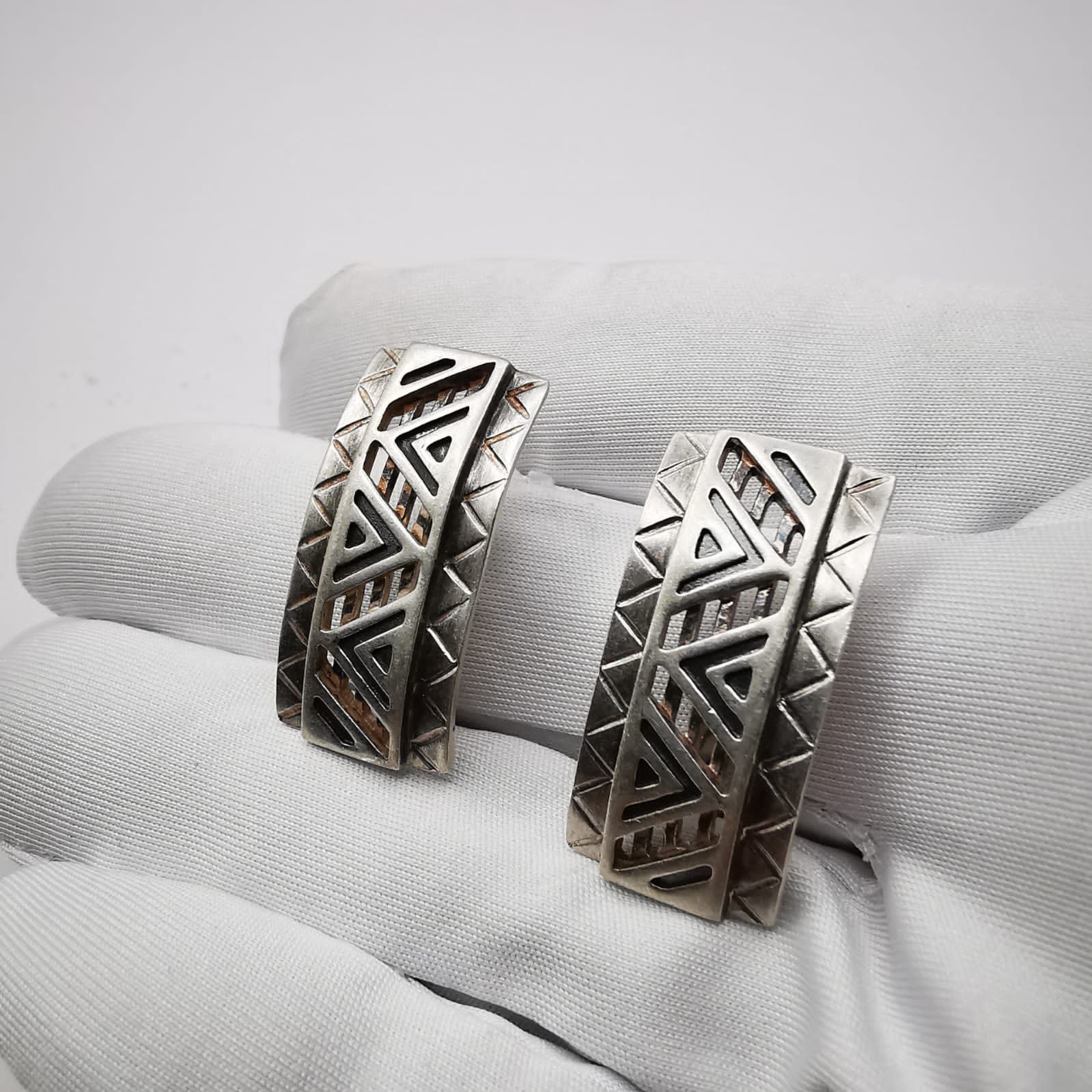 Vintage Vintage 925 Sterling Silver Earrings Jewelry 10,8 g Size ONE SIZE - 2 Thumbnail