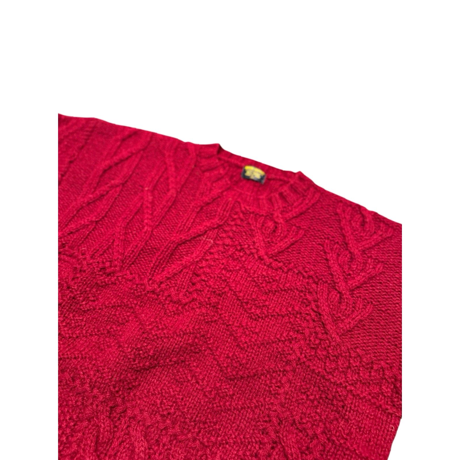 Brooks Brothers VINTAGE Brooks Brothers XL All Wool Aran Cable Knit Fisherman Sweater Deep Burgundy Mens Pullover Crew Neck Knit Wool Size US XL / EU 56 / 4 - 5 Thumbnail