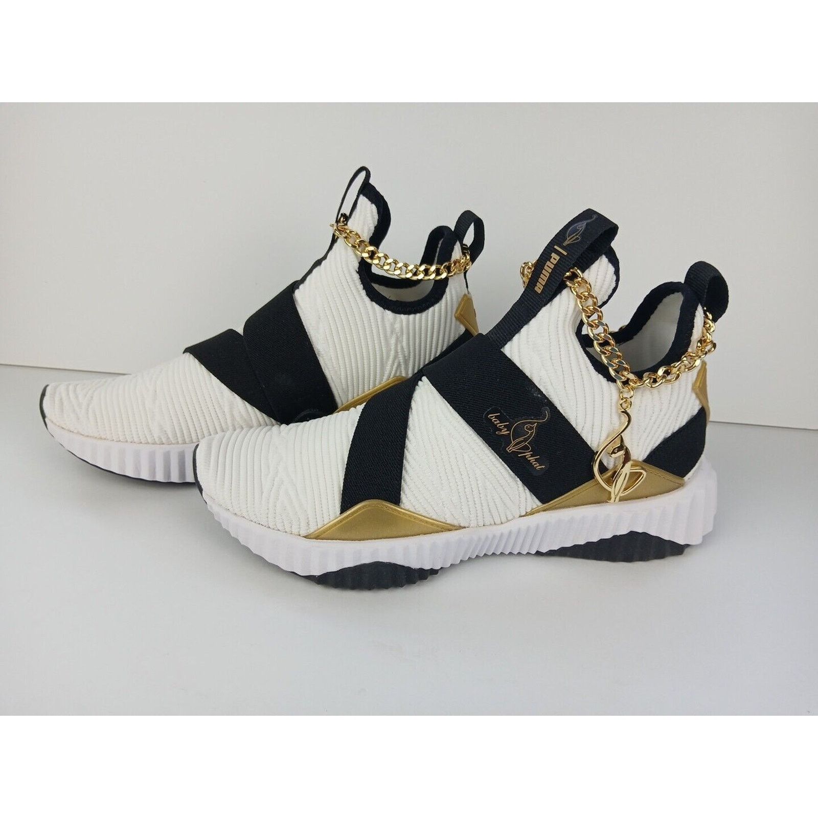 Puma Puma Baby Phat X Defy Mid Women Sz 6.5 White/Blk Shoes Size US 6.5 / IT 36.5 - 22 Thumbnail
