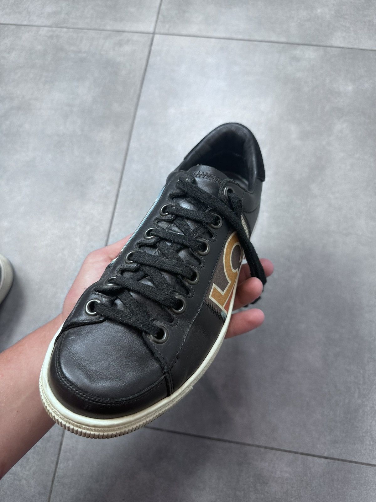 Dsquared2 Dsquared2 Black Men’s Leather Sneakers Size EUR 40,5 Size US 8.5 / EU 41-42 - 13 Thumbnail
