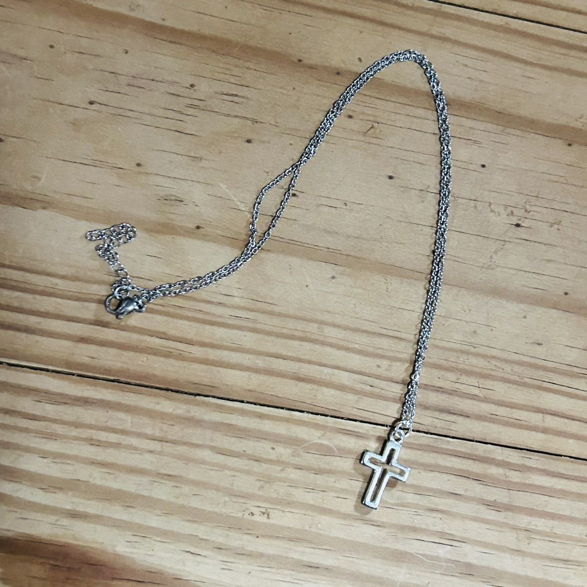 Handmade Handcrafted salvaged vintage open frame cross necklace Size ONE SIZE - 6 Thumbnail
